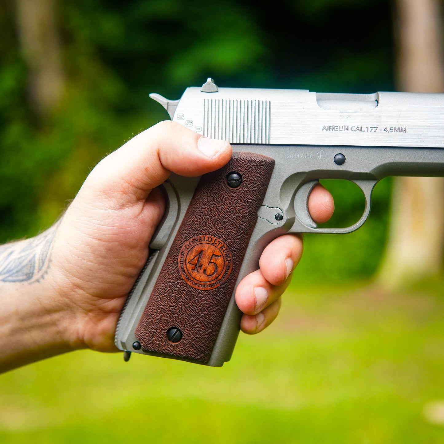URAY 1911 Empuñaduras de pistola de madera Trump de gran calidad y tamaño completo 45
