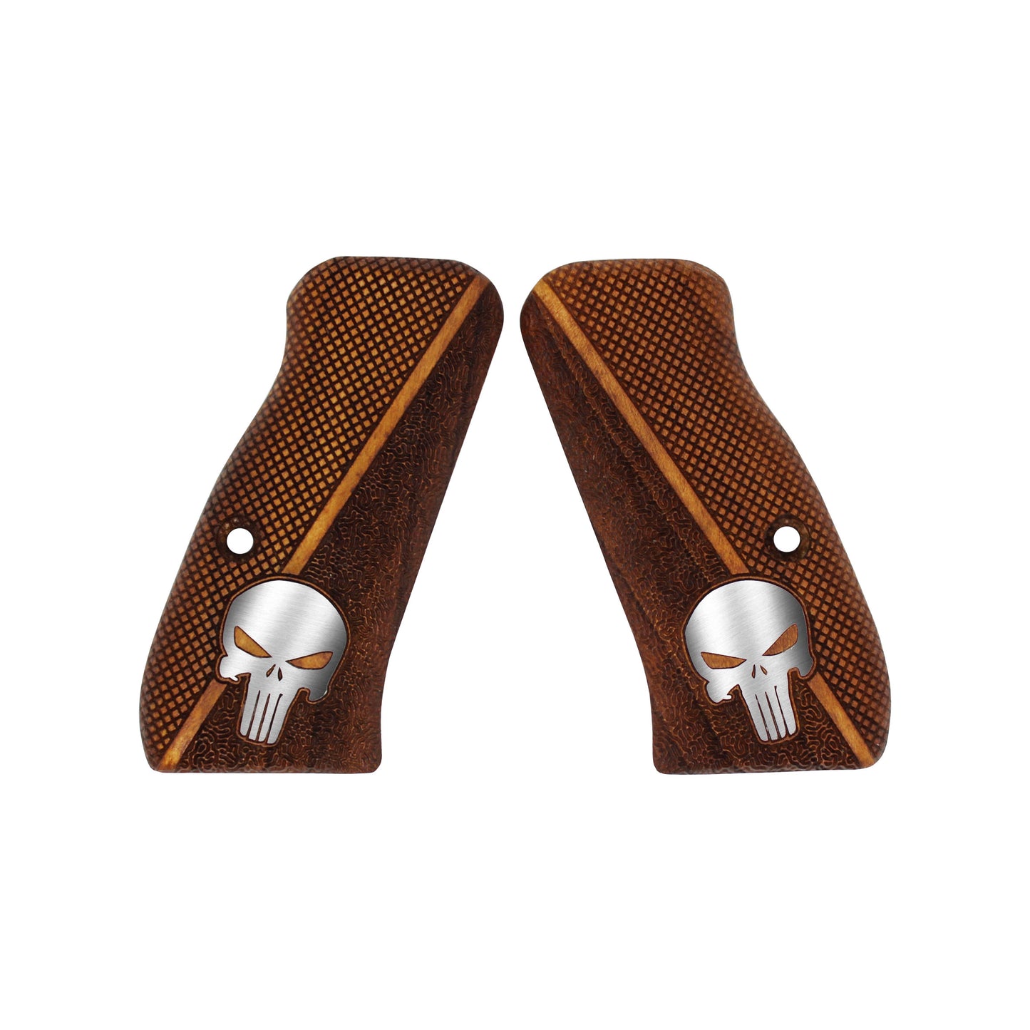 URAY CZ-75 Compact Walnut Wood CNC/Handcrafted Hybrid Punisher Pistol Grips