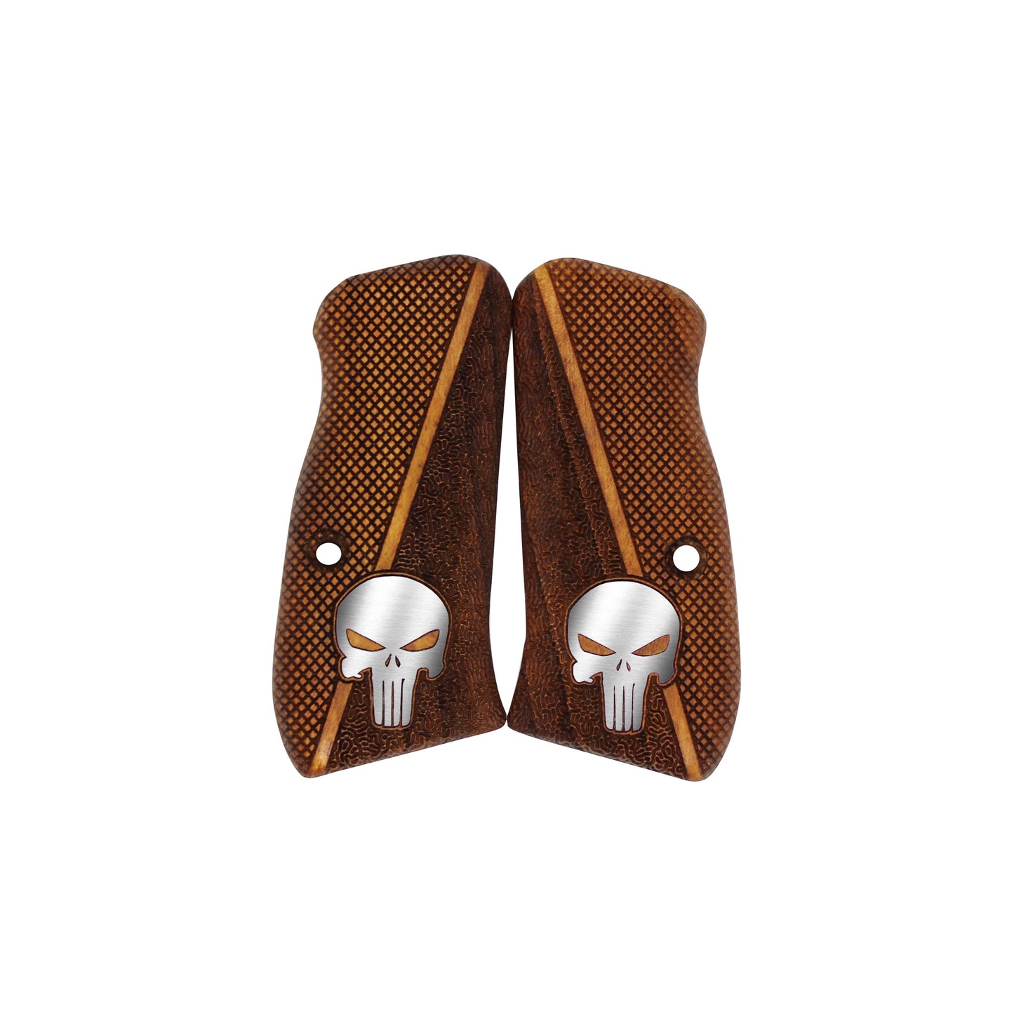 URAY CZ-75 Compact Walnut Wood CNC/Handcrafted Hybrid Punisher Pistol Grips
