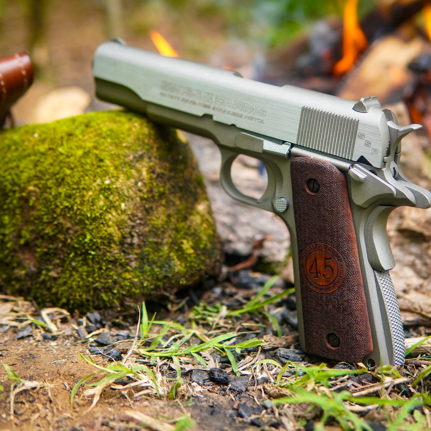 URAY 1911 Empuñaduras de pistola de madera Trump de gran calidad y tamaño completo 45