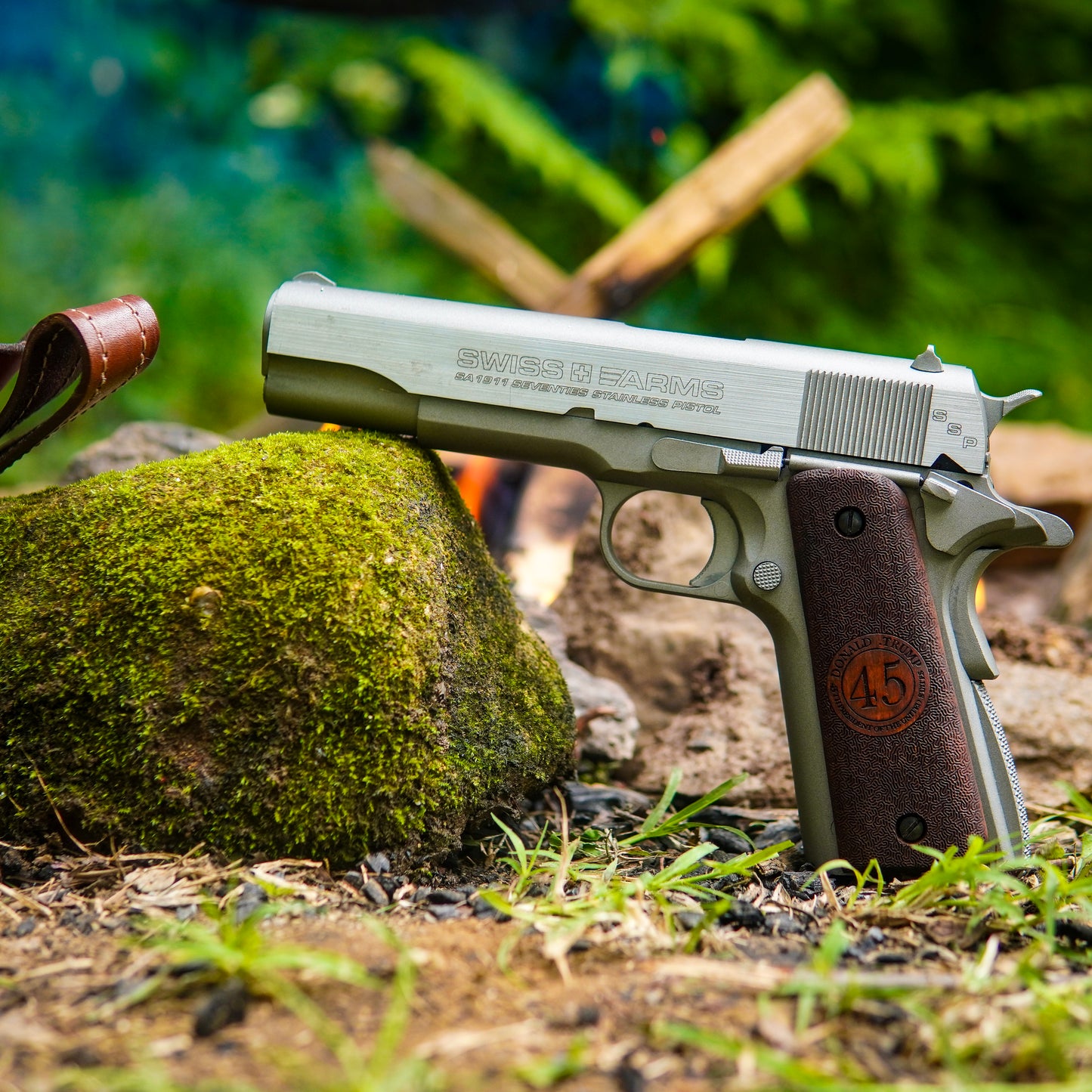 URAY 1911 Empuñaduras de pistola de madera Trump de gran calidad y tamaño completo 45