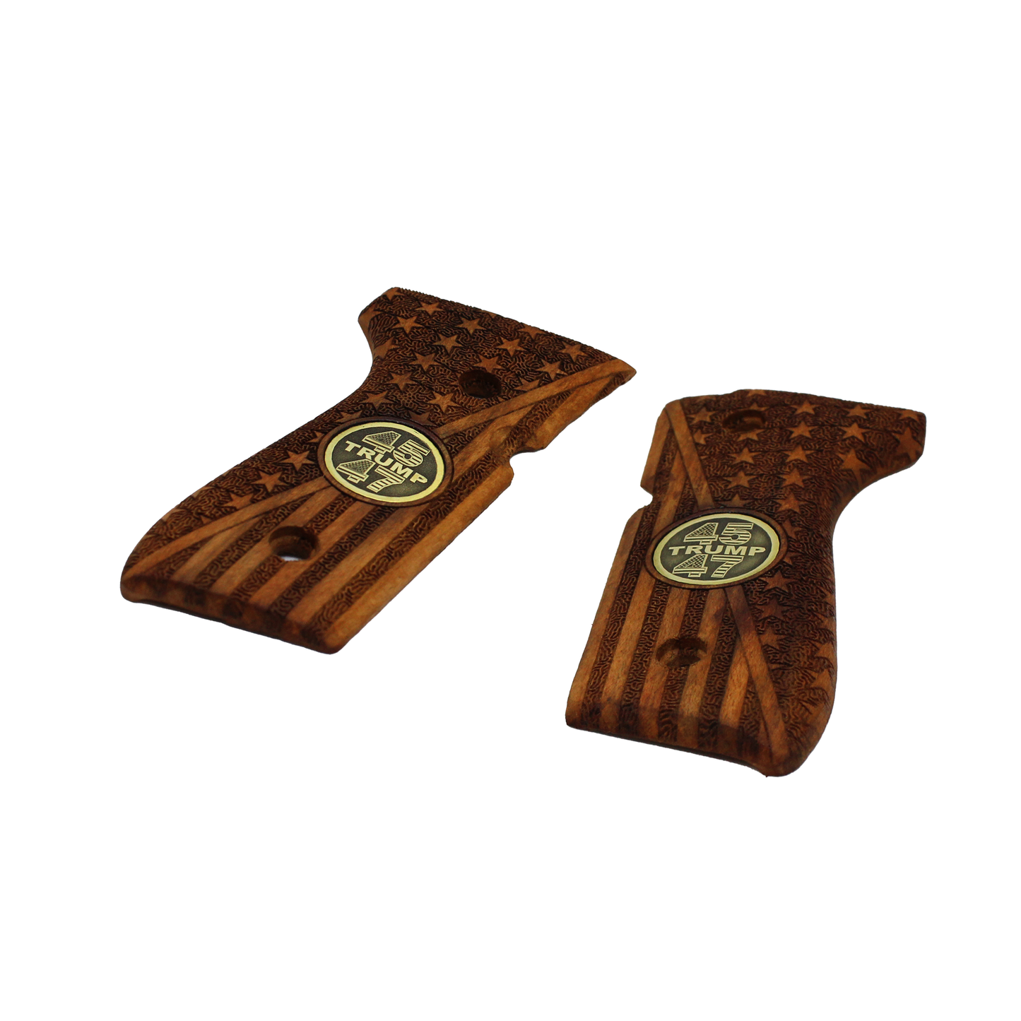 URAY Beretta 92/96 Full Size Pistol Grip with 45-47 Trump Medallion and American Flag Design - Premium Pistol Grip Accessories for Beretta 92/96 Models