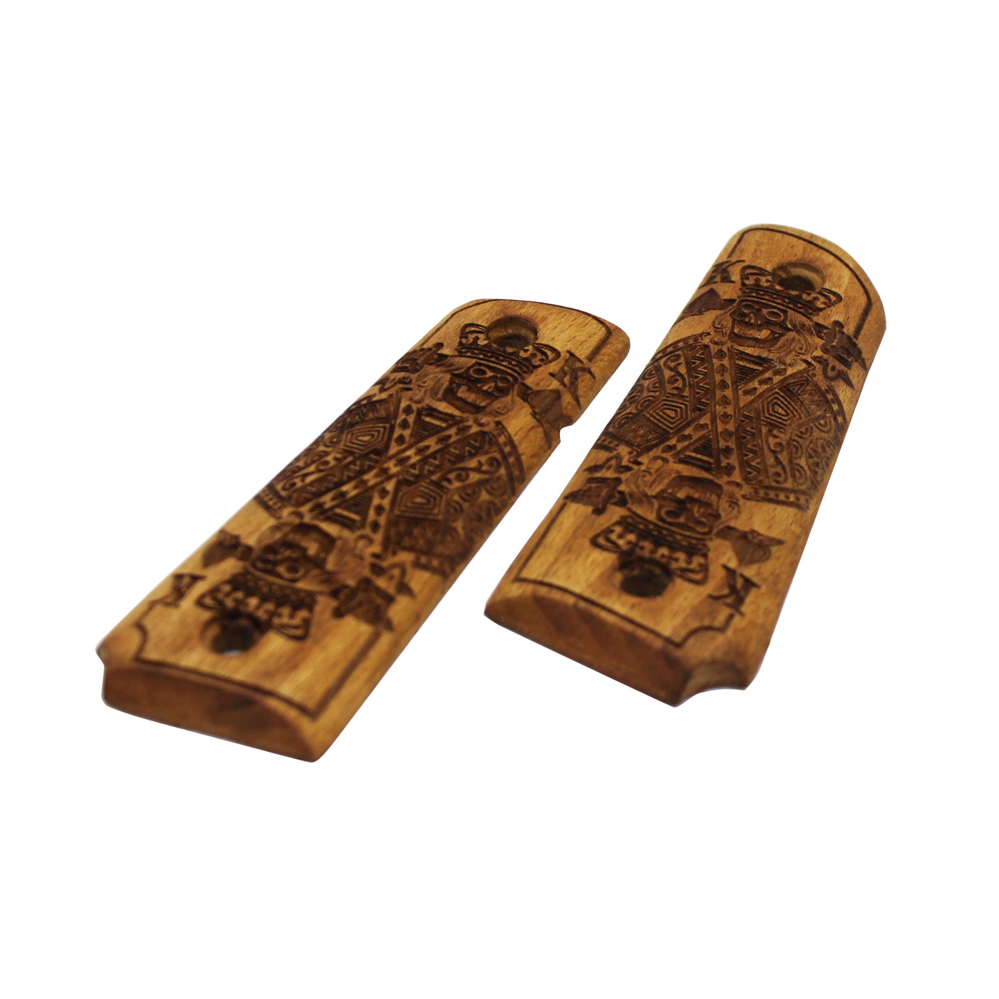 URAY 1911 Full Size Wood King of Spades Pistol Grips