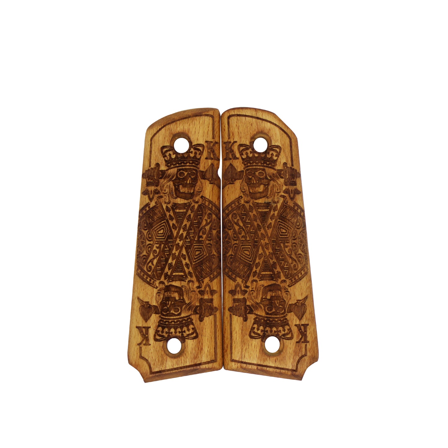 URAY 1911 Full Size Wood King of Spades Pistol Grips