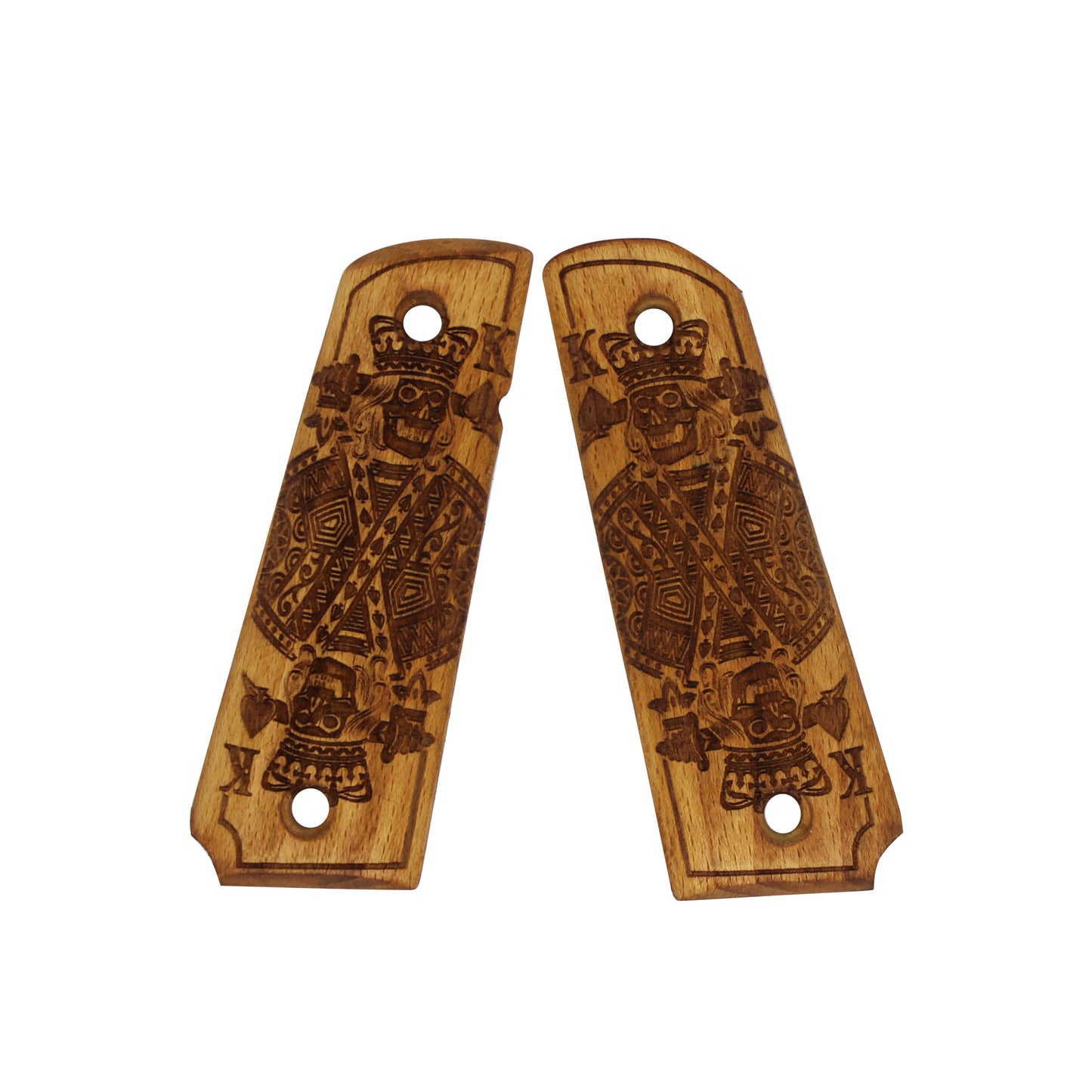 URAY 1911 Full Size Wood King of Spades Pistol Grips
