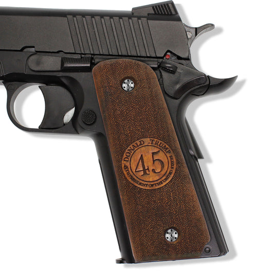 URAY 1911 Empuñaduras de pistola de madera Trump de gran calidad y tamaño completo 45