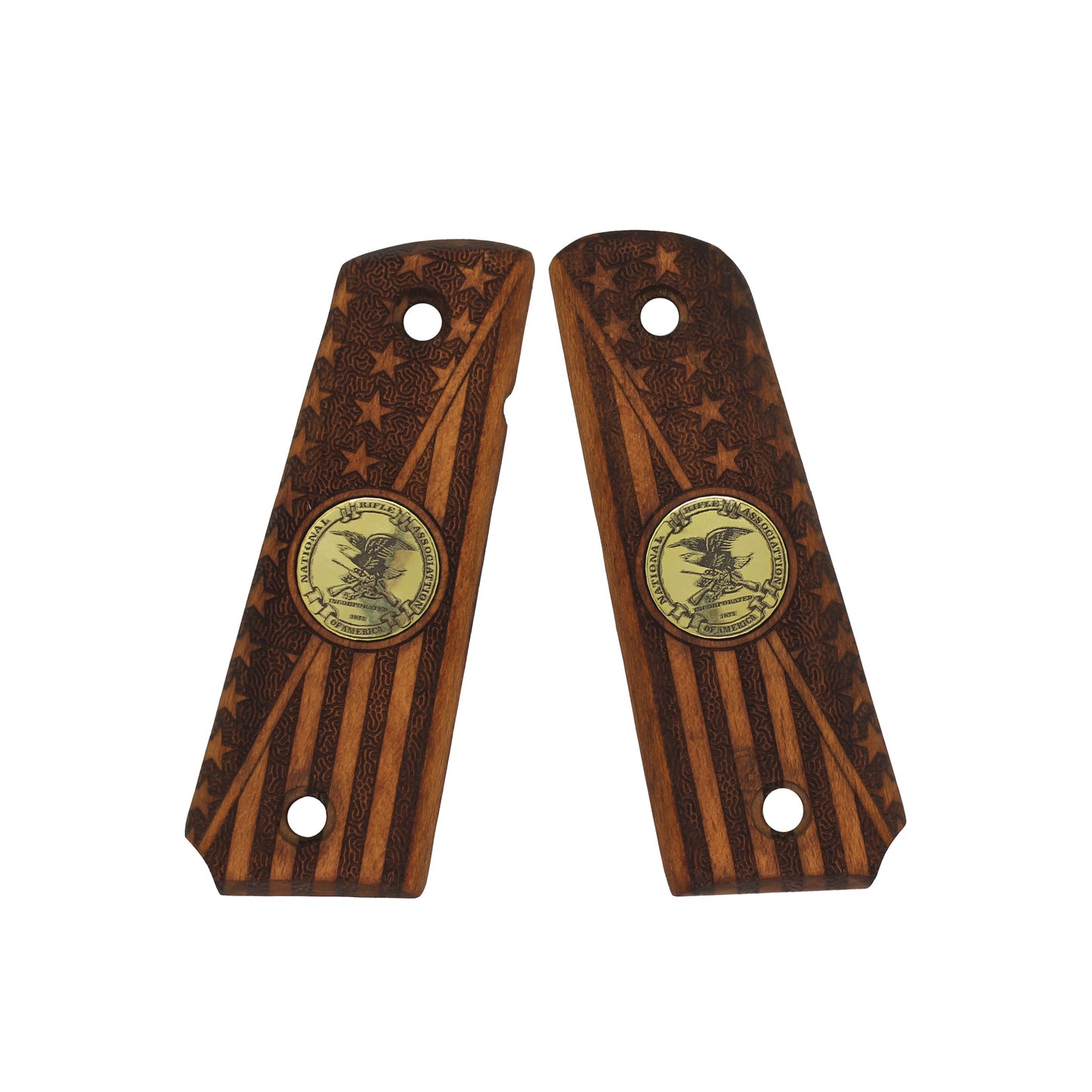 URAY 1911 Full Size CNC/Handcrafted hybrid NRA Medallion and Flag Pistol Grips