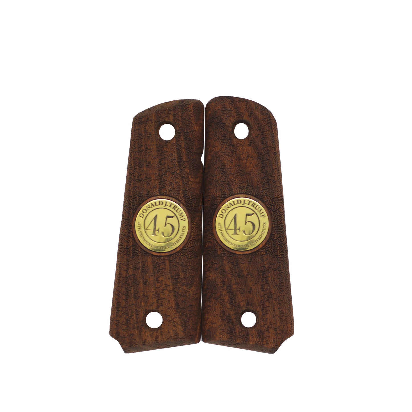 URAY 1911 Full Size Super Quality CNC/Handcrafted hybrid 45 Trump Medallion Wood Pistol Grips