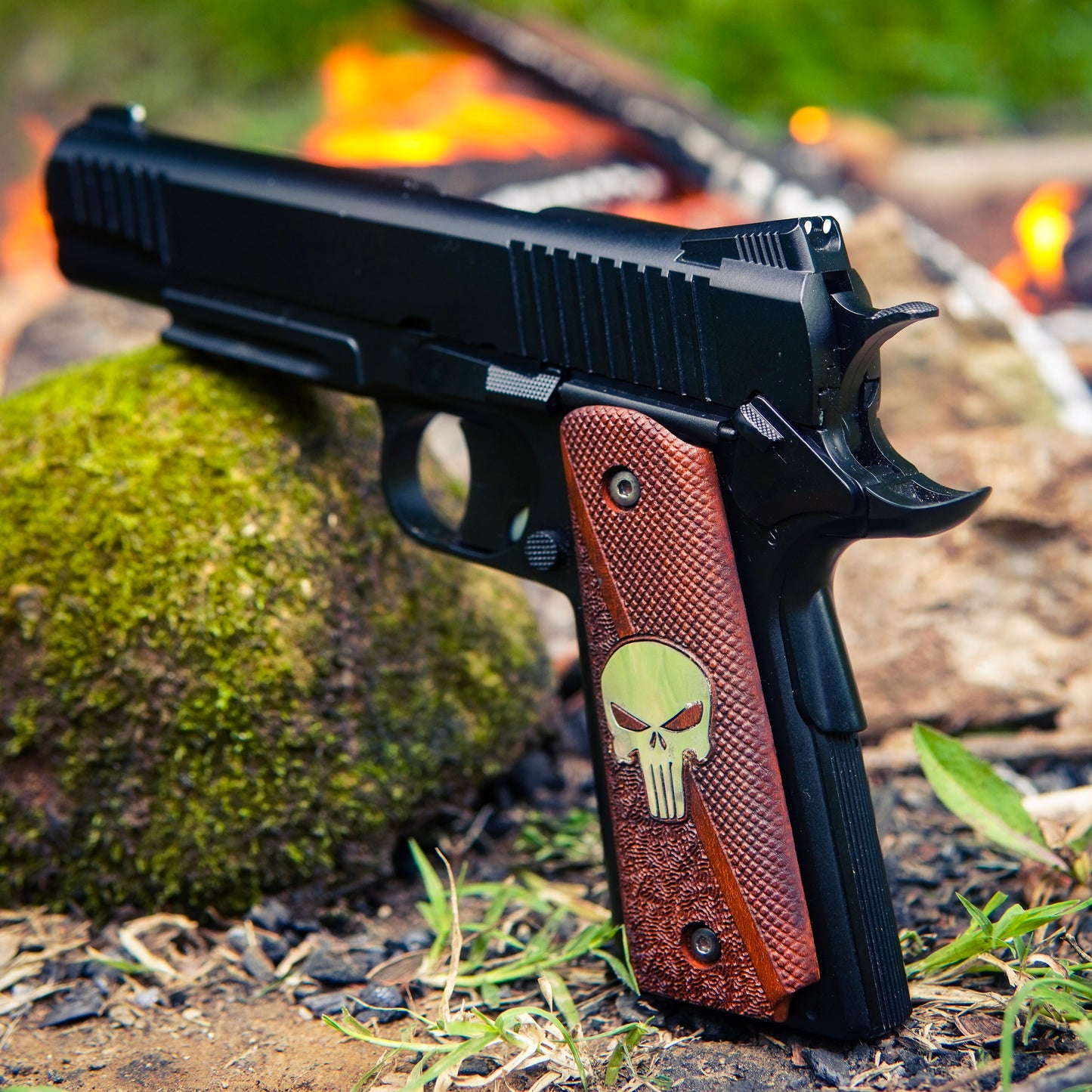 URAY 1911 Full Size Super Quality CNC/Handcrafted hybrid Punisher Profile Wood Pistol Grips