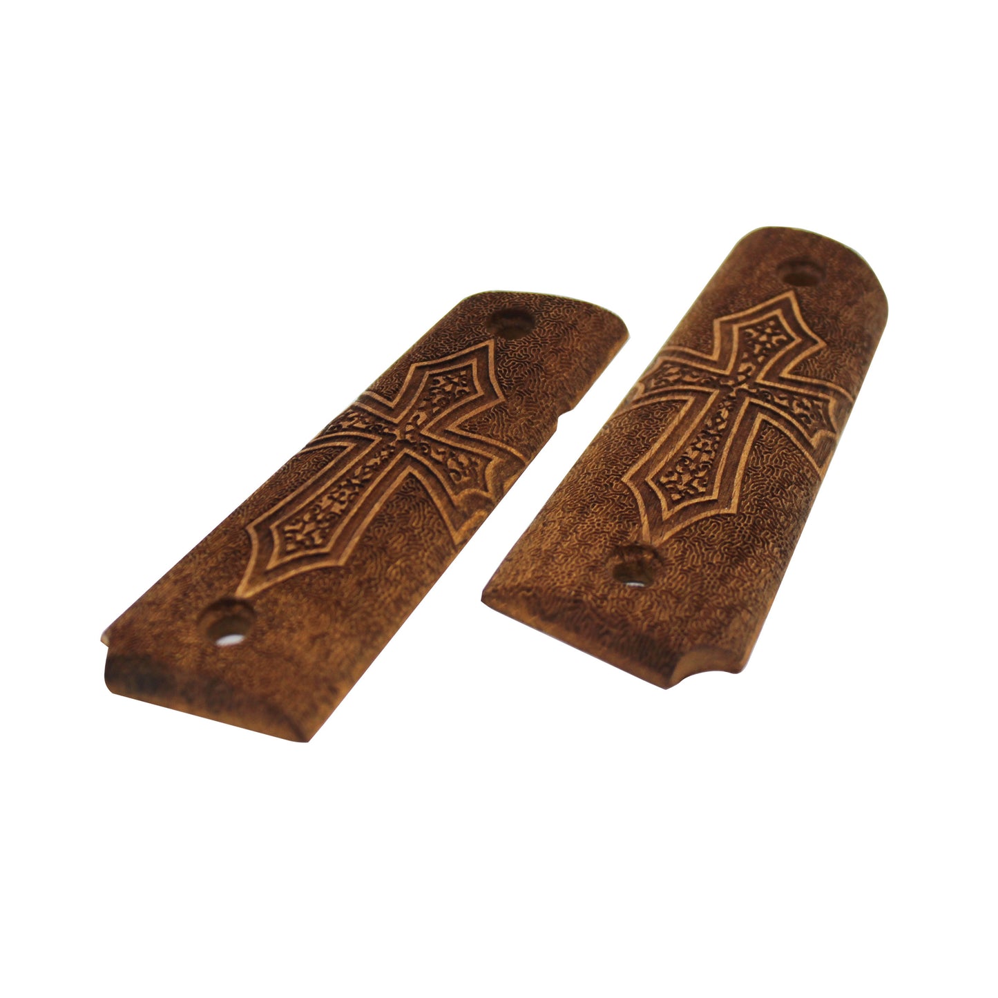 URAY 1911 Full Size Wood Christian Cross Pistol Grips