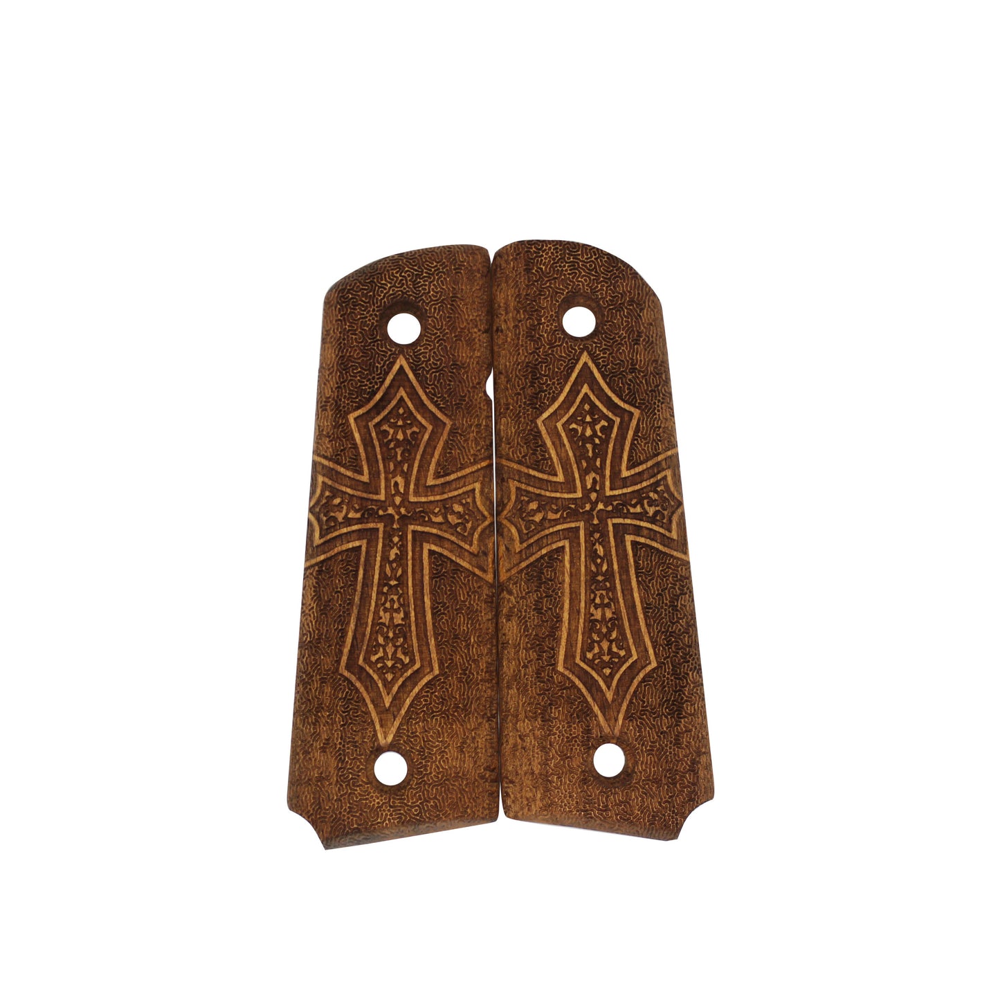 URAY 1911 Full Size Wood Christian Cross Pistol Grips