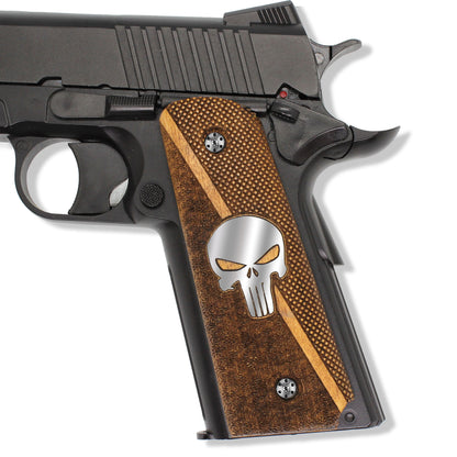 URAY 1911 Full Size Super Quality CNC/Handcrafted hybrid Punisher Profile Wood Pistol Grips