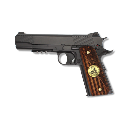 URAY 1911 Pistol Grip with 45-47 Trump Victory Medallion and American Flag Design - Premium Pistol Grip Accessories for Colt Kimber Taurus Remington and All 1911 Models